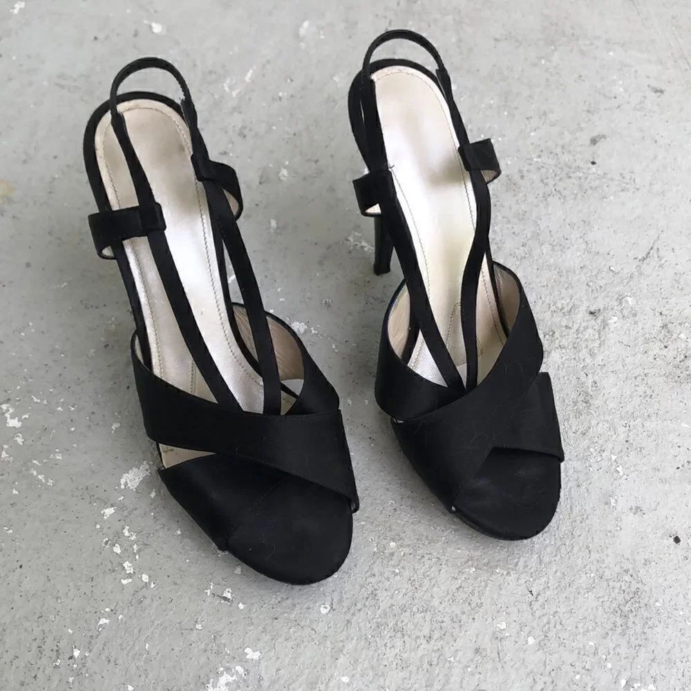 Jil Sanders Satin peep toe